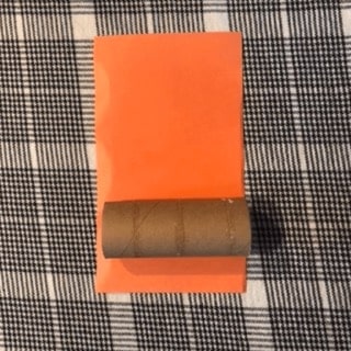 red-fox-craft-step1 Enveloppe ton rouleau de papier toilette dans un papier de construction orange. Colle-le pour que ça reste en place.